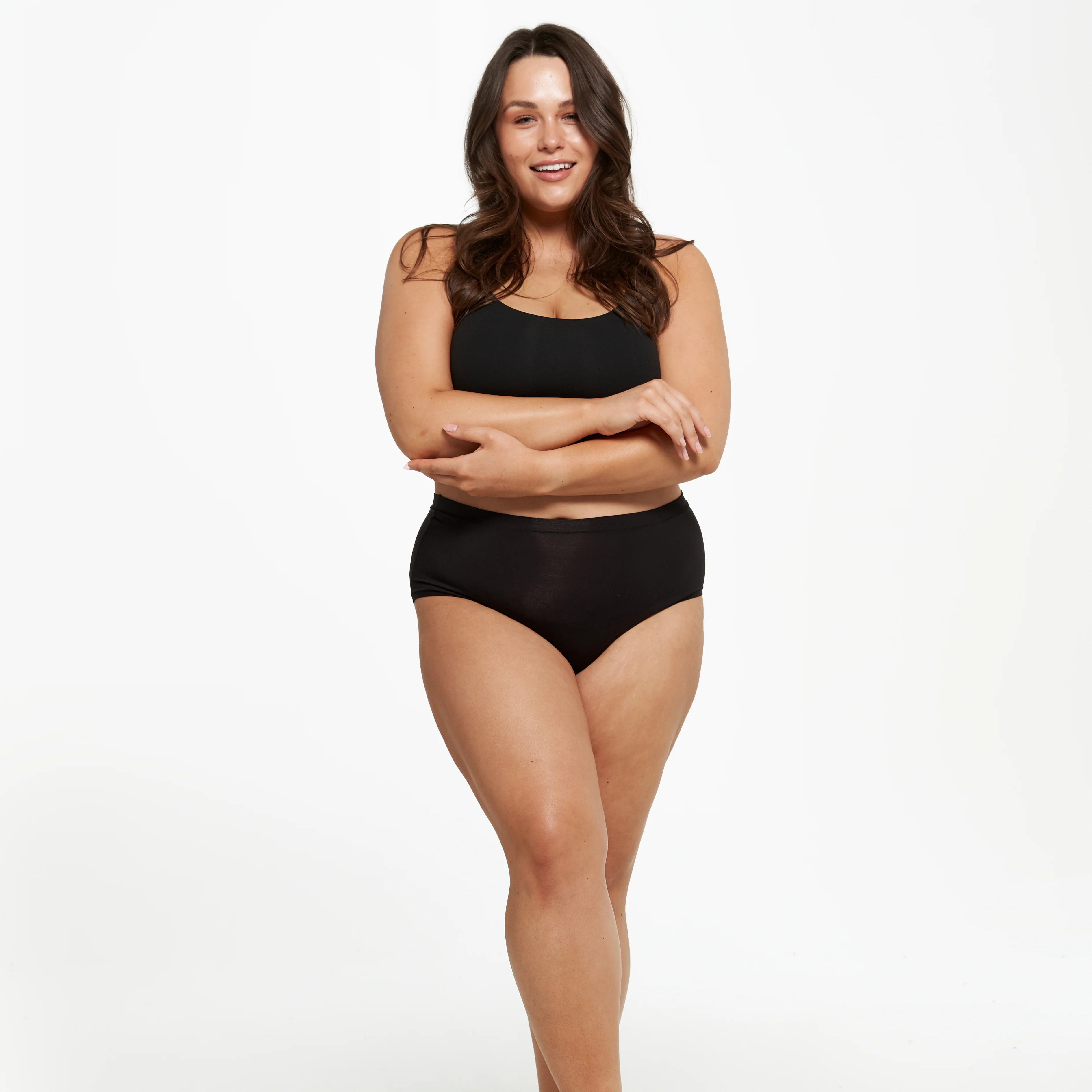 High-Rise Bikini Brief - Bamboo Butter - Black - Image 3