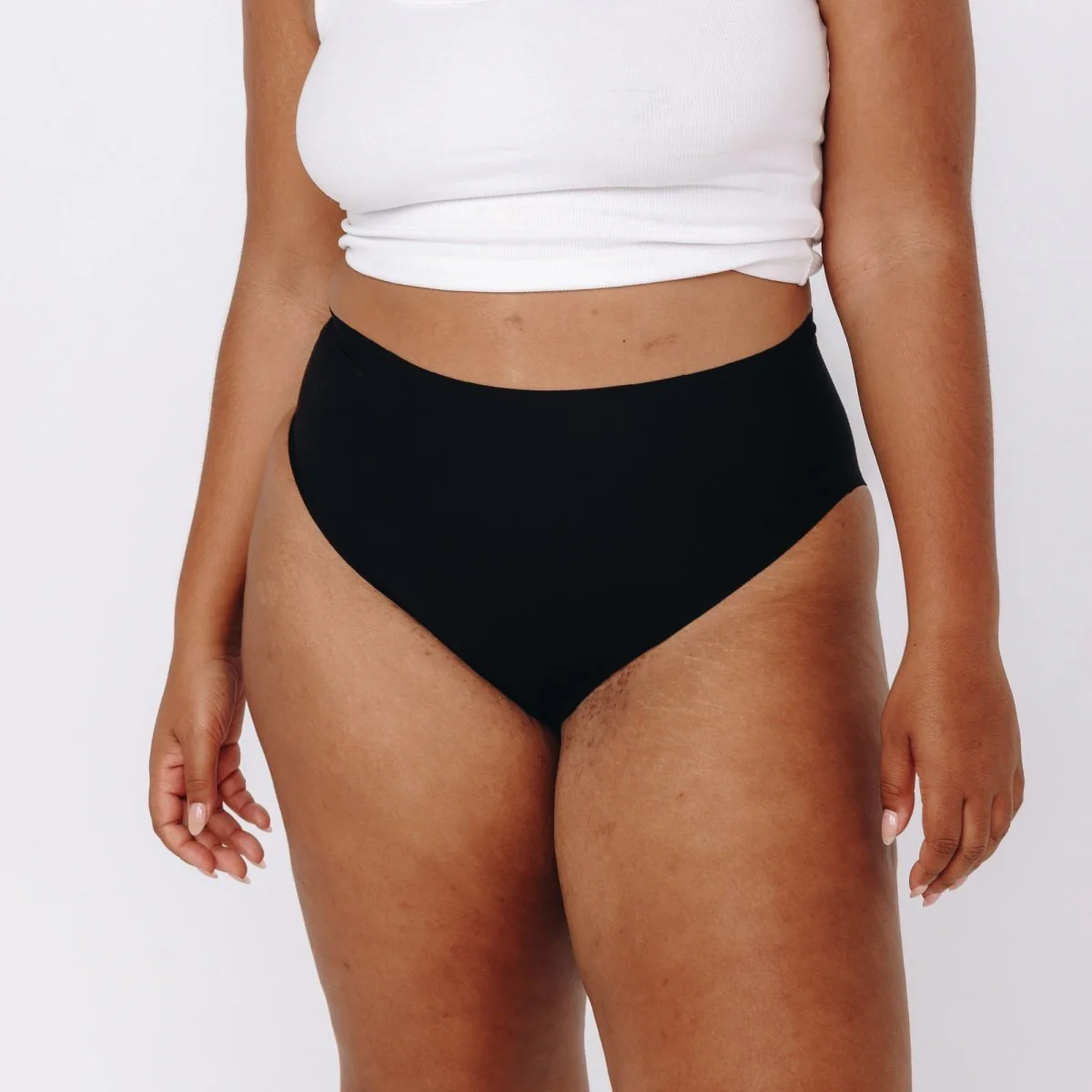 High-Rise Bikini - Seamless Cotton - Black - Image 13
