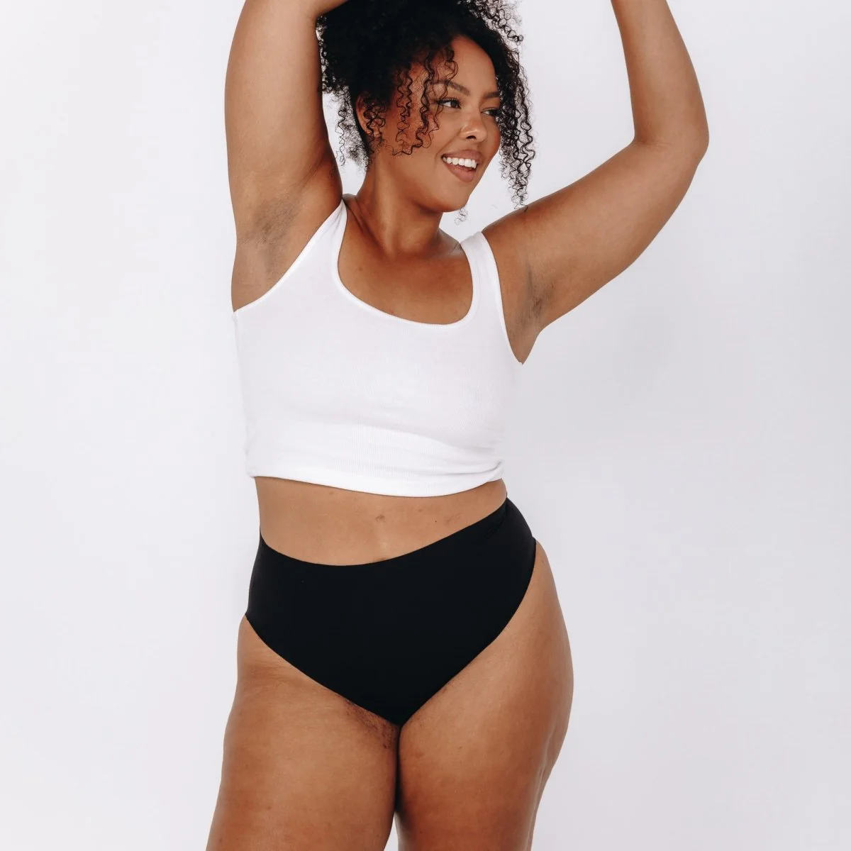 High-Rise Bikini - Seamless Cotton - Black - Image 6