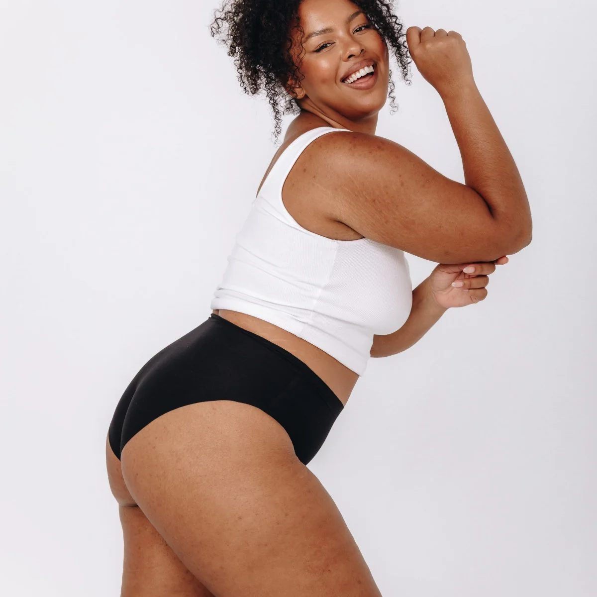 High-Rise Bikini - Seamless Cotton - Black - Image 9