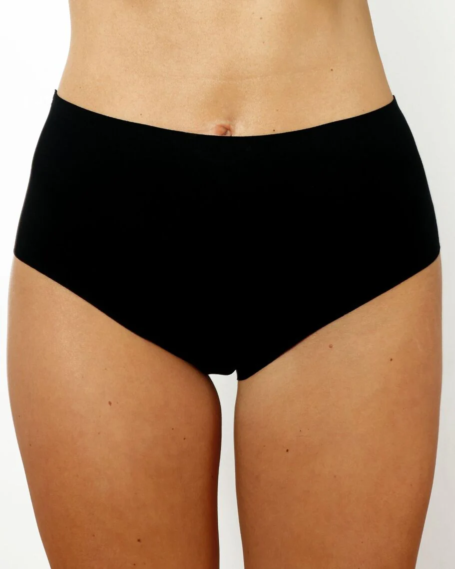 High-Rise Cheeky - Seamless Cotton - Black - Image 3