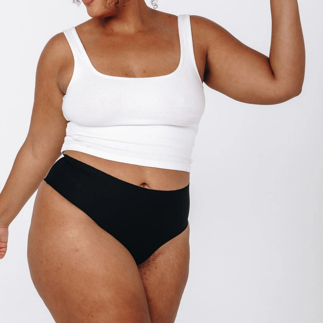 High-Rise Cheeky - Seamless Cotton - Black - Image 9