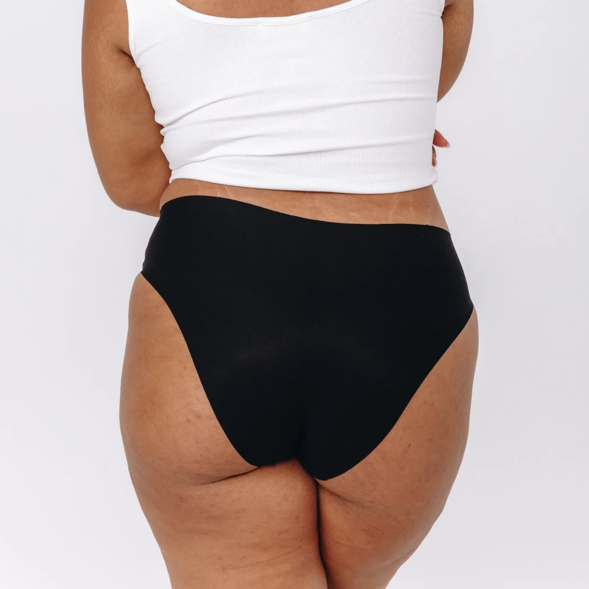 Mid-Rise Bikini - Seamless Cotton - Black - Image 11