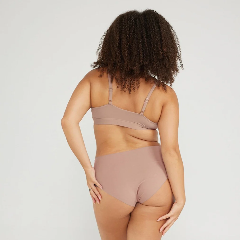 Mid-Rise Bikini - Seamless Cotton - Latte - Image 10