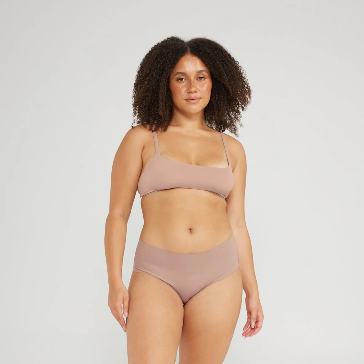 Mid-Rise Bikini - Seamless Cotton - Latte - Image 7