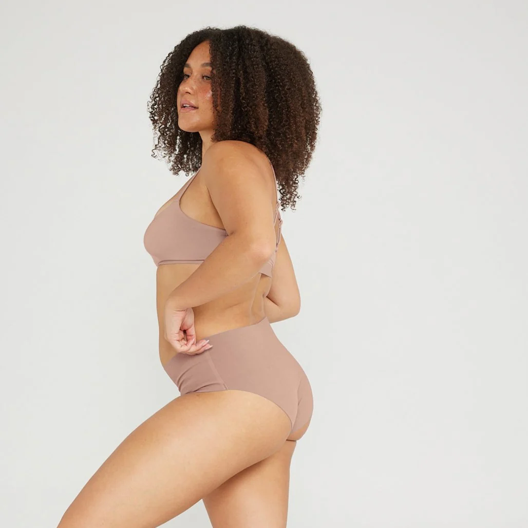 Mid-Rise Bikini - Seamless Cotton - Latte - Image 8