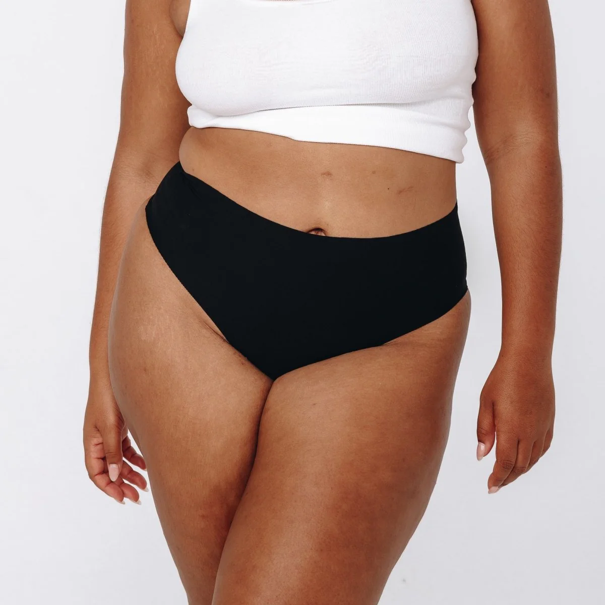 Mid-Rise Cheeky - Seamless Cotton - Black - Image 11