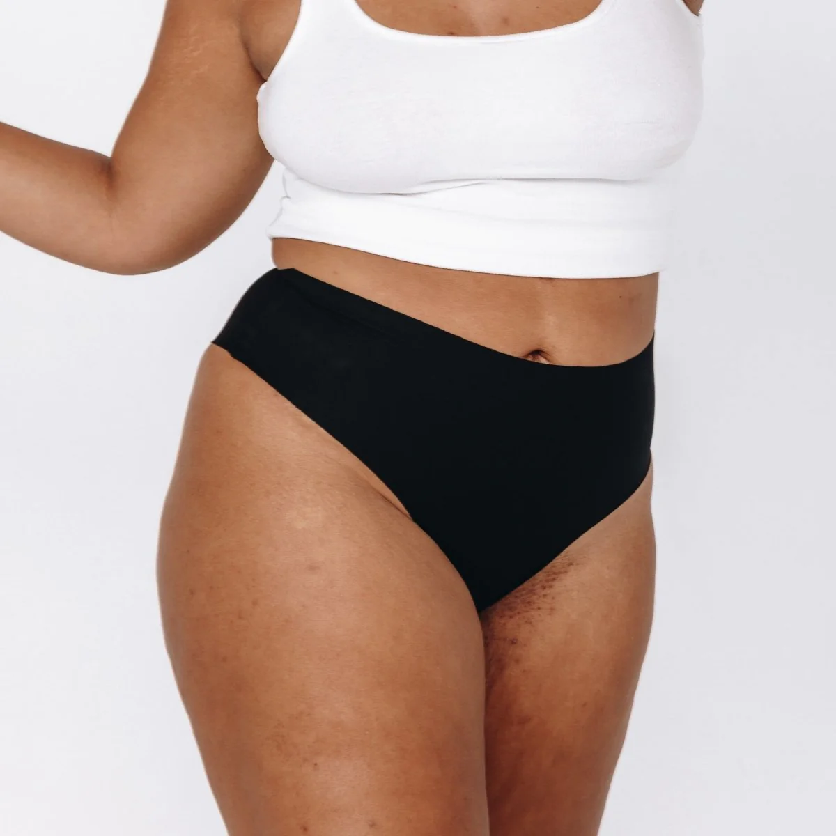 Mid-Rise Cheeky - Seamless Cotton - Black - Image 8