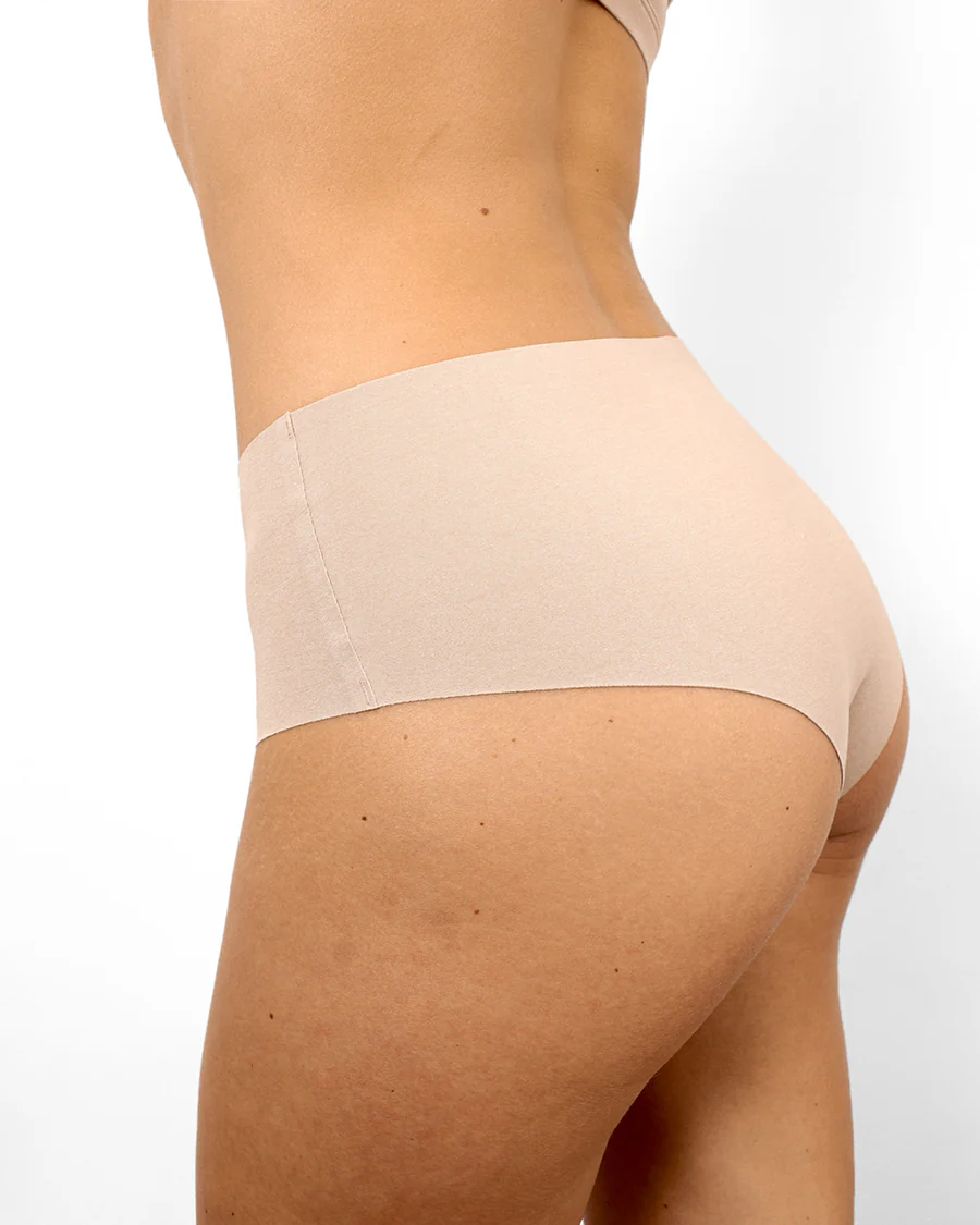 Mid-Rise Cheeky - Seamless Cotton - Latte - Image 3