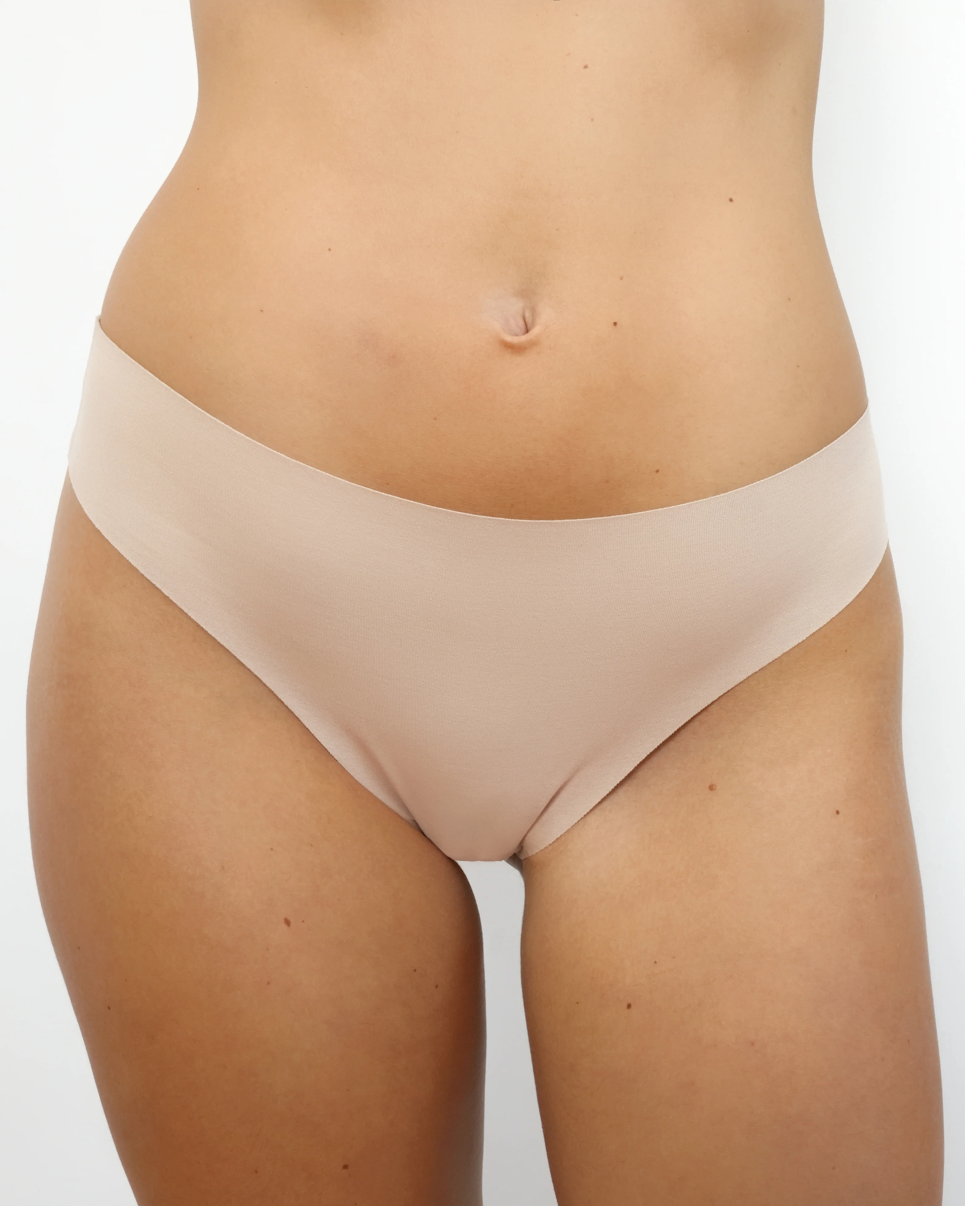 Original-Rise Bikini Brief - Seamless Cotton - Latte - Image 3