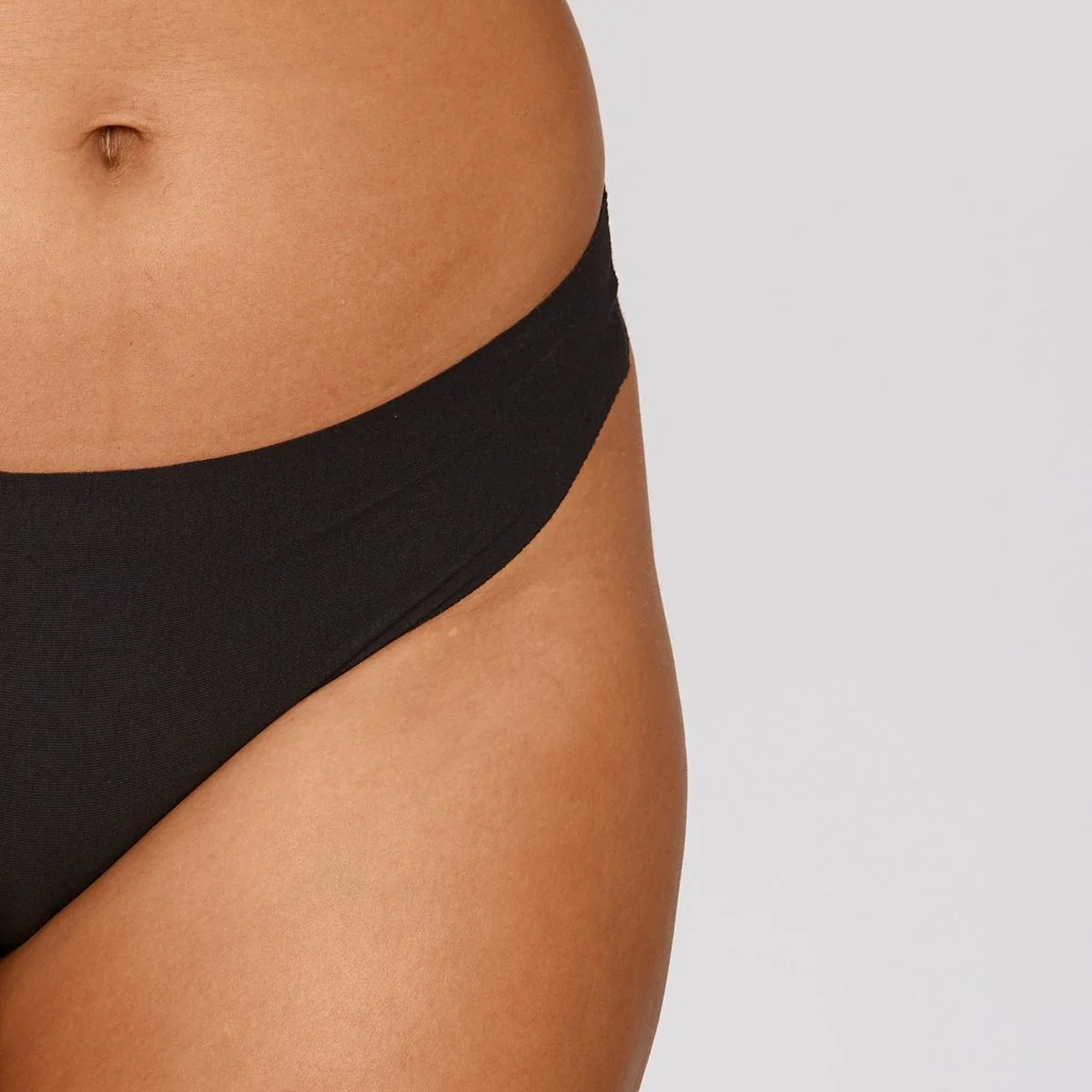 Original-Rise Thong - Seamless Cotton - Black - Image 12
