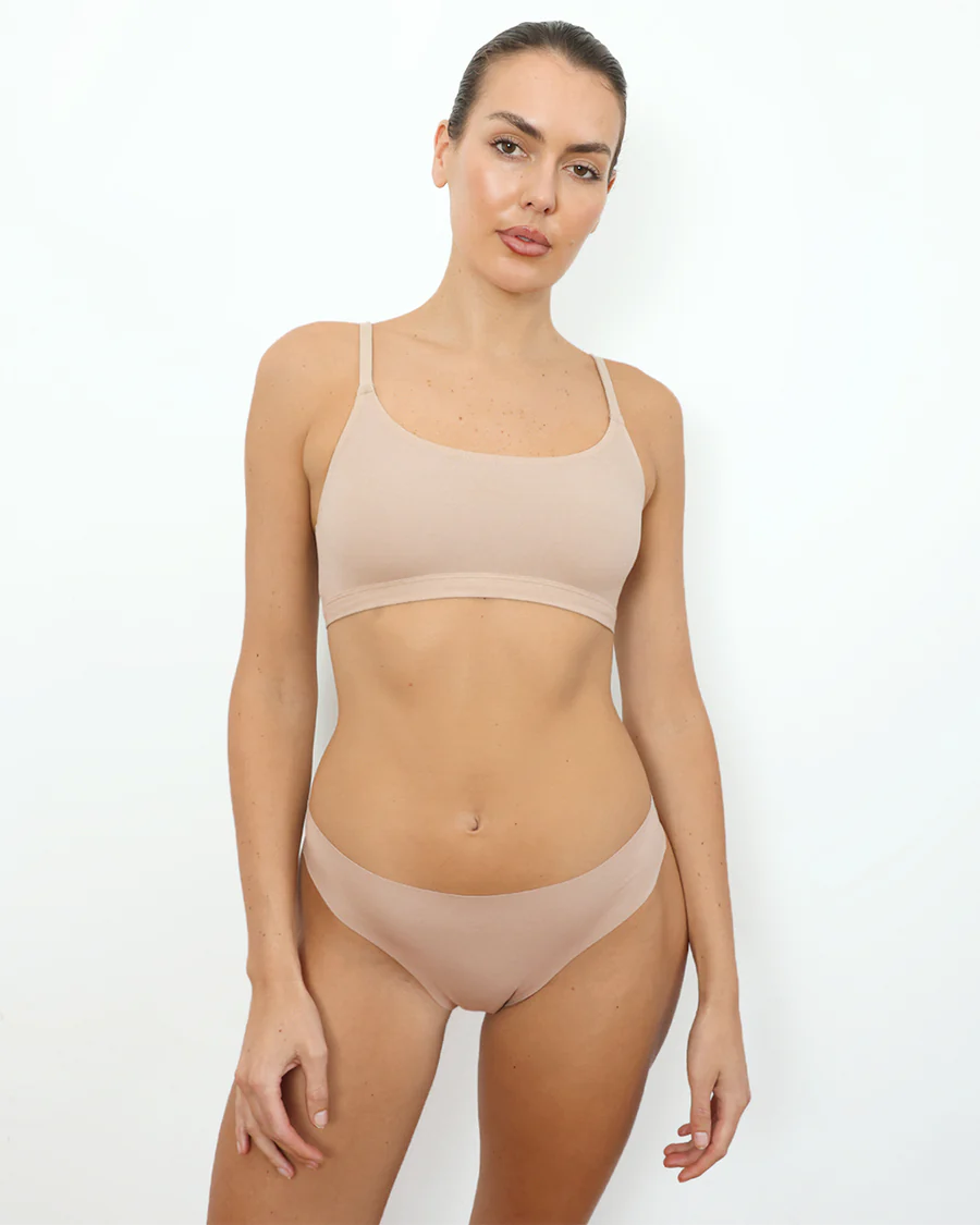 Original-Rise Thong - Seamless Cotton - Latte