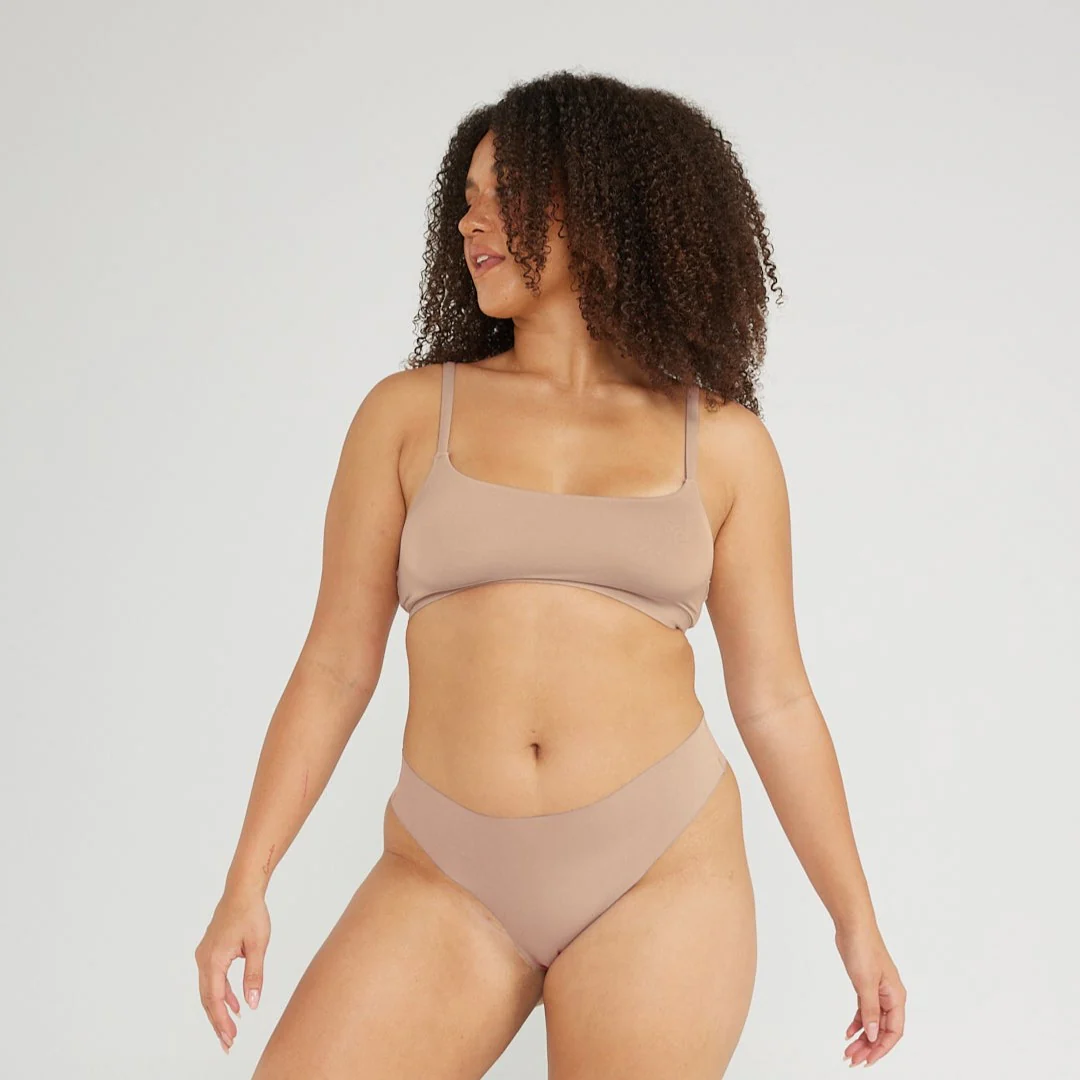 Original-Rise Thong - Seamless Cotton - Latte - Image 7