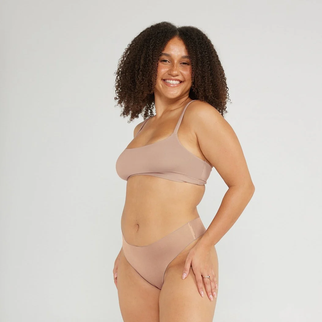 Original-Rise Thong - Seamless Cotton - Latte - Image 8