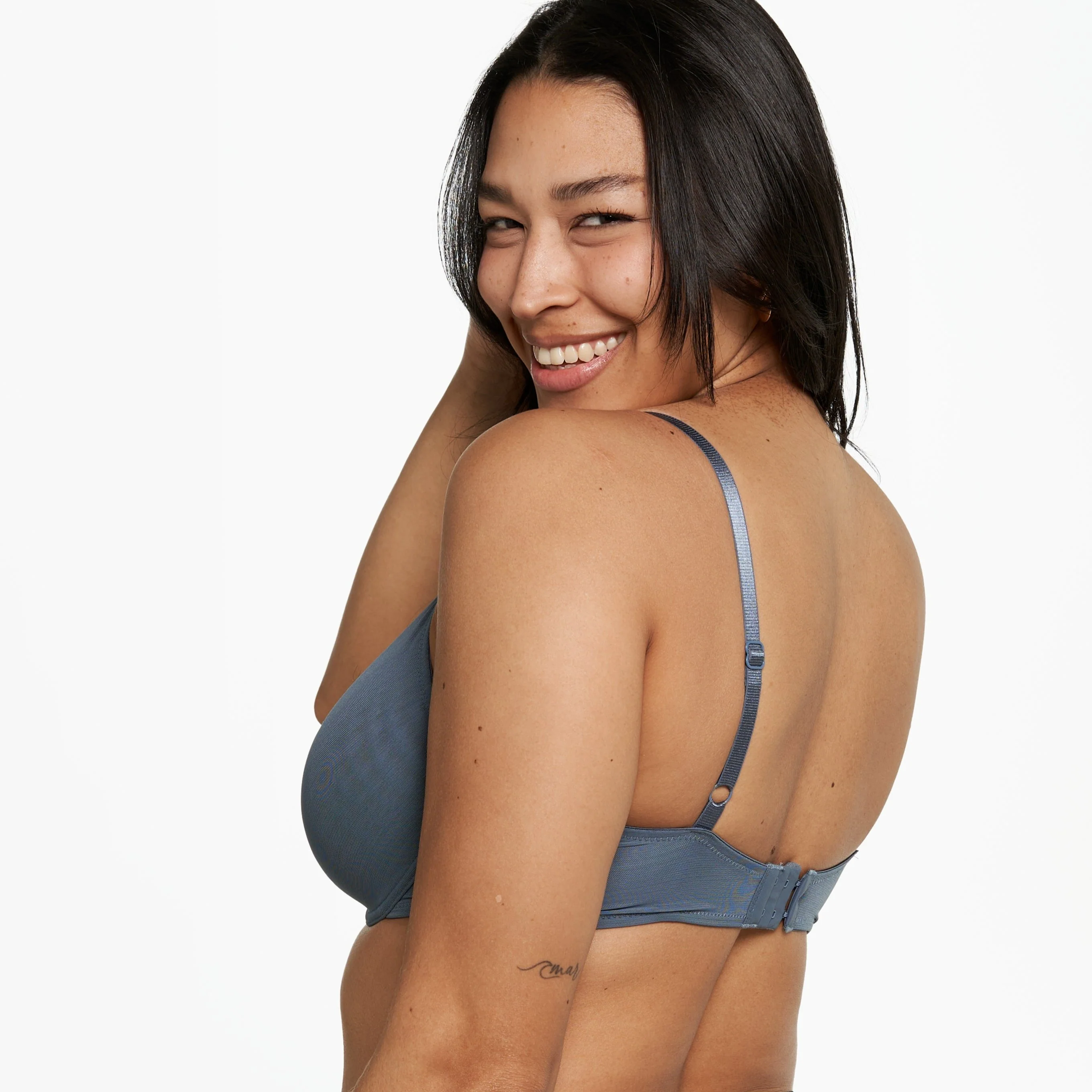 Underwire Mesh Bra - Stone Blue - Image 3